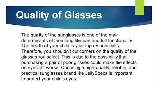 Safeguarding Your Child from Harmful Sun Rays: The Guide to Purchasing Ideal Sunglasses for  Child