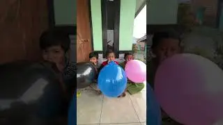 tiup balon sampe pecah besar sekali#shorts