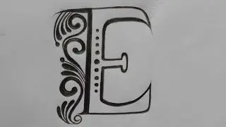 How to draw the E letter tattoo Drawing with pencil ||simple drawing of E letter ||mfartpassion
