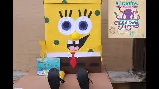 DIY : How to make SPONGEBOB SQUAREPANTS cardboard cake for BIRTHDAY TUTORIAL