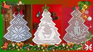Árvores de natal em crochê filé- Links das aulas na descrição