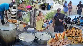 Cooking for subscribers party on the beach