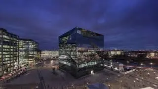 Opening day of cube berlin designed by 3xn in Berlin, Germany