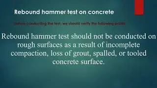 Rebound hammer test on concrete