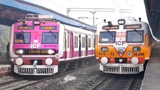 Unique Livery Modern & Old EMU Local Trains  Spotting | VAJRA+PINK Medha EMU +Yellow Medha | IR