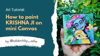 🦚 ll LORD  KRISHNA ACRYLIC PAINTING TUTORIAL ll 🪈 step by step🖌️🎨