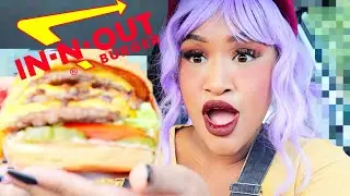 IN-N-OUT BURGER ANIMAL STYLE TRIPLE 3x3 BURGER + FRIES + CREAMY MILKSHAKE | EATING MUKBANG 먹방 SHOW