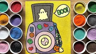 Drawing camera with cute sticker/ sandpainting/learn colors/art/satisfying/bumblebee tv