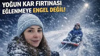YOĞUN KAR FIRTINASI GECE NORVEÇ SOKAKLARI-KAYMA KEYFİNE FIRTINA ENGEL DEĞİL😃KAR BIR BAŞKA YAĞIYOR ❄️