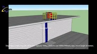 Single post small cargo lift for warehouse
