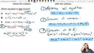 MJ20 P12 Q9 Collision Equations | May/June 2020 | CAIE A Level 9702 Physics