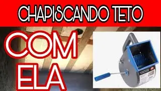 Chapiscando teto de EPS com chapiscadeira manual veja com foi o resultado
