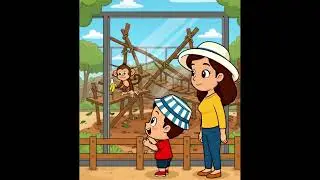Playful Jumping Monkey 🐵 | Fun Zoo Adventure