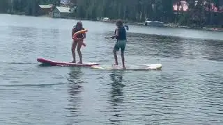August 2024. Noodle Jousting. Georgetown Lake, MT