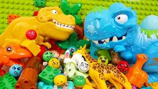 Marble Run ☆ A compilation of block coasters filled with animals such as Ice Rex and Yellow dinosaur