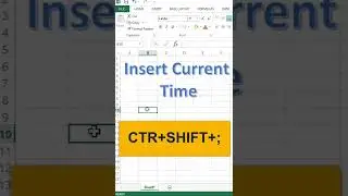 Shortcut to insert current time in excel