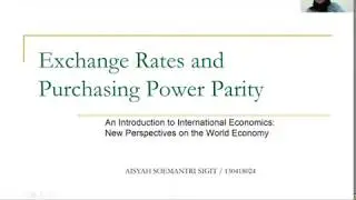 Exchange Rates and Purchasing Power Parity