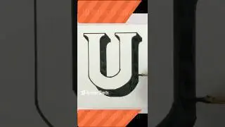 Letter U drawing shorts video | #shorts  | How to draw 3d letter U   #diyasfunplay #drawing