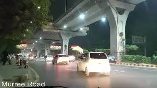 Night Driving Through The Lights Of City Centre.
