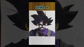 Drawing GOKU BLACK in different art levels | Crimson masked | #drawing#viral #art#dragonball#shorts