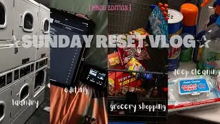 SUNDAY RESET VLOG| *college edition* | grocery shopping, deep cleaning, editing, etc!