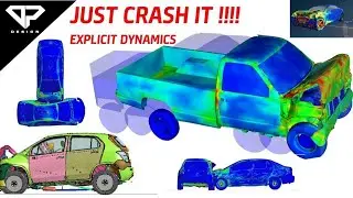Ansys Car Crash test simulation using Explicit Dynamics | ANSYS WORKBENCH | CRASH TEST | DP DESIGN