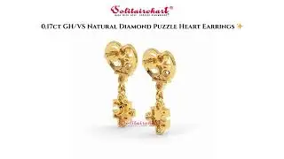 0.17ct GH/VS Natural Diamond Puzzle Heart Earrings ✨