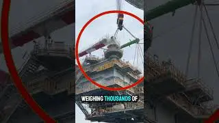 The most dangerous crane job on Earth #engineering #shorts #viral