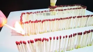 Amazing Fire Domino Artistic chain reaction with matches