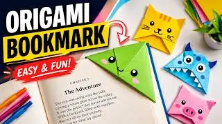 HOW to make an ORIGAMI bookmark?! Fun and easy origami project! #fun #art #viral #trendy