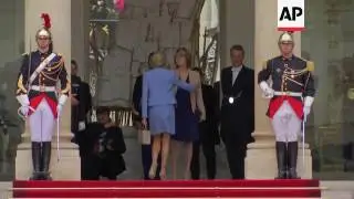 Brigitte Macron arrives at the Elysee Palace