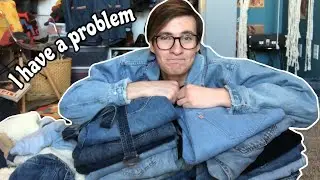 My MOSTLY thrifted denim collection | (Levis, Wrangler, VINTAGE VERSACE!!, and more)