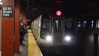 MTA New York City Subway : Alstom & Siemens R160B Q Trains Via 6th Avenue @ 42nd Street-Bryant Park
