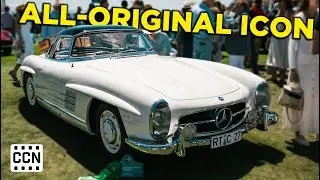 Невероятный, нереставрированный родстер Mercedes-Benz 300SL 1963 года выпуска на выставке в Пеббл...