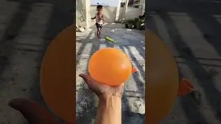 Divyansh popping Orange colour balloons 🎈🎈🎉🎈🎈 Anaya video #funny #balloon #shorts #poppballons#anaya