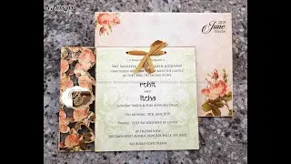 Wooden Carved Floral Wedding Invite|| G 491