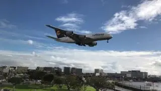 Lufthansa 456 A380 LAX 4k