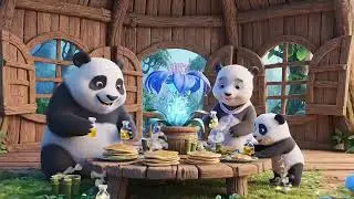 Cute Panda Family