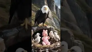 PANDA SAFE BABY FROM EAGLE 🦅 #safekidscontent #toddlerfun #kidscartoon #kidsstories #shortsfeed