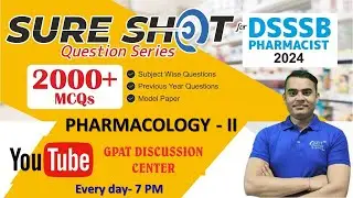 DSSSB PHARMACIST SURE SHOT MCQ | PHARMACOLOGY-II (121-150) DSSSB PHARMACIST QUESTIONS #pharmacist 😍🎯