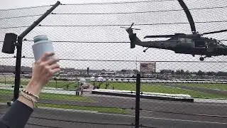 2025 Indy 500 - Apache helicopter escort from Turn 4