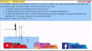 Optique Géométrique S2 SMPC Dioptre plan le pêcheur et le poisson تمرين الصياد و السمكة