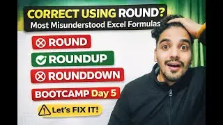 Excel Total Mismatch Fix 😱 ROUND vs ROUNDUP vs ROUNDDOWN | Day 5 Bootcamp
