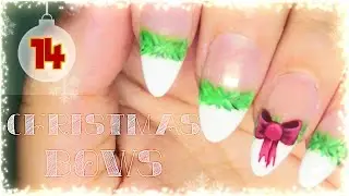 14. Christmas Bows Nail Art Tutorial // Nail Art Advent Calendar 2016