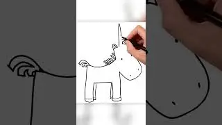 [Shorts] 🦄 How to draw a Unicorn | Step by step tutorial to draw & color Unicorn | Pencil to Palette