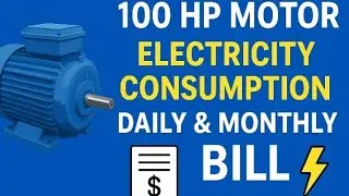 💡 100 HP Motor Electricity Consumption | Daily & Monthly Power Cost Calculation | Motor Load Bill 
