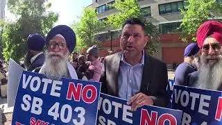 The Sikh Community Opposing SB 403 at the Senate Hearing in Sacramento