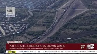 US 60 near Gold Canyon closed in both directions due to law enforcement situation