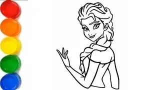 Elsa frozen easy drawing for kids and toddlers