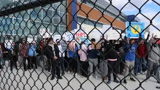 Pleasant Valley High School students protest ICE with walkout